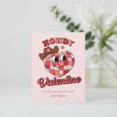 Howdy Valentine Niedliche Disco Ball Herzlich Will Postkarte (Stehend Vorderseite)