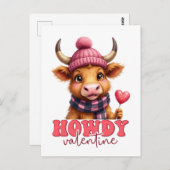 Howdy Valentine Postkarte (Vorne/Hinten)