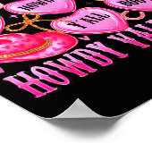 Howdy Valentine Western Cowgirl Hearts Candy Women Poster (Ecke)
