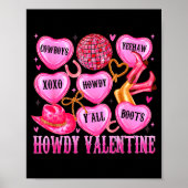 Howdy Valentine Western Cowgirl Hearts Candy Women Poster (Vorne)