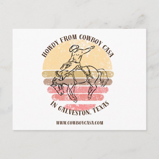 Howdy von Cowboy Casa Postcard Postkarte (Vorderseite)