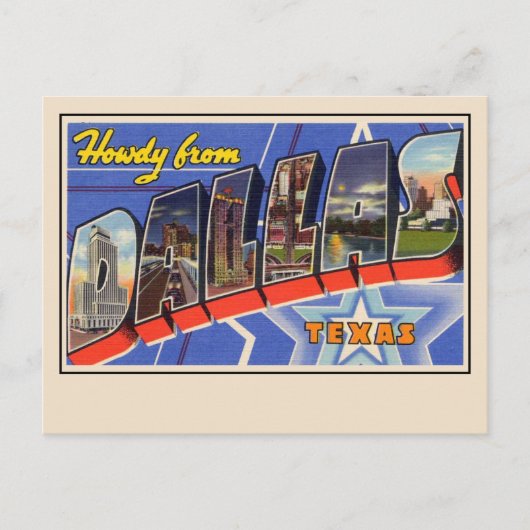 Howdy von Dallas Large Letter Postcard Postkarte (Vorderseite)