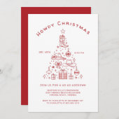 Howdy Weihnachten Western Nieder Weihnachten Party Einladung (Vorne/Hinten)