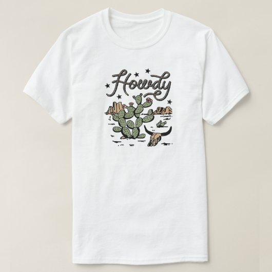 Howdy Western Cactus T-Shirt (Design vorne)