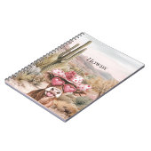 Howdy Western Kuh in Pink Heart Sonnenbrille Notizblock (Linke Seite)