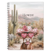 Howdy Western Kuh in Pink Heart Sonnenbrille Notizblock (Vorderseite)