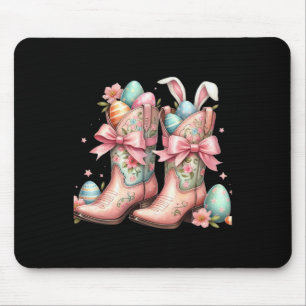 Howdy Western Osterbunny Coquette Cowboy Boots E Mousepad
