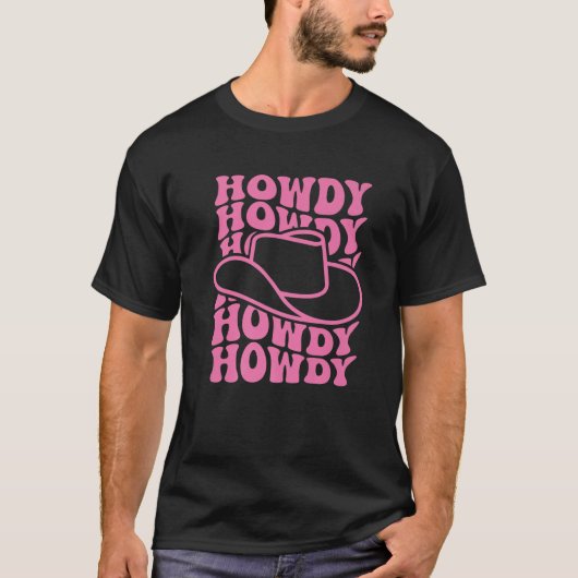 Howdy Western Rodeo Country Southern Cowgirl Vinta T-Shirt (Vorderseite)