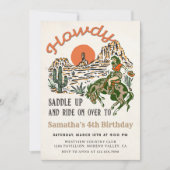 Howdy! Western Rodeo Cowboy Einladung zum Geburtst (Vorderseite)