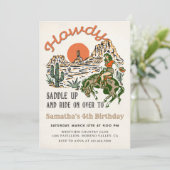 Howdy! Western Rodeo Cowboy Einladung zum Geburtst (Stehend Vorderseite)