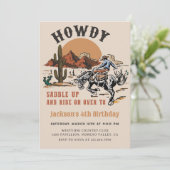 Howdy! Western Rodeo Cowboy Einladung zum Geburtst (Stehend Vorderseite)