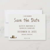 Howdy Western Rustic Watercolor Save The Date (Rückseite)
