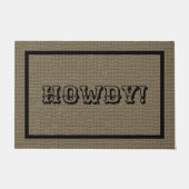 Howdy Western Rustic Welcome Mat | Große Türmatte (Vorderseite)