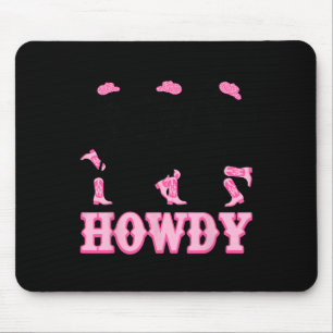 Howdy Western Skeleton Cowgirls tanzen Halloween Mousepad