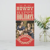 Howdy Western Weihnachtsfotos Einladung (Stehend Vorderseite)