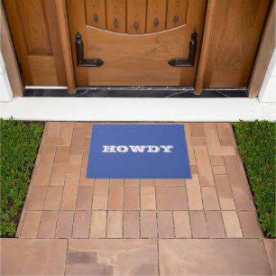 "Howdy"-Willkommensgruß oder Name, Blau-Weiße Fußm Fußmatte