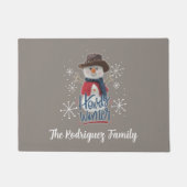 Howdy Winter Cowboy Snowman Fußmatte (Vorderseite)