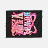 Howdy Yall Cowboy Boots Coquette Bow Western Valen Fleecedecke (Vorderseite (Horizontal))