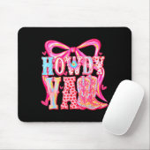 Howdy Yall Cowboy Boots Coquette Bow Western Valen Mousepad (Mit Mouse)