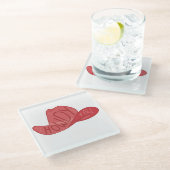 Howdy Y'all Cowboy/Cowgirl Hat Pink Artwork Glasuntersetzer (Schrägansicht)