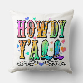 Howdy Y'all Cowgirl Girls Pillow Kissen