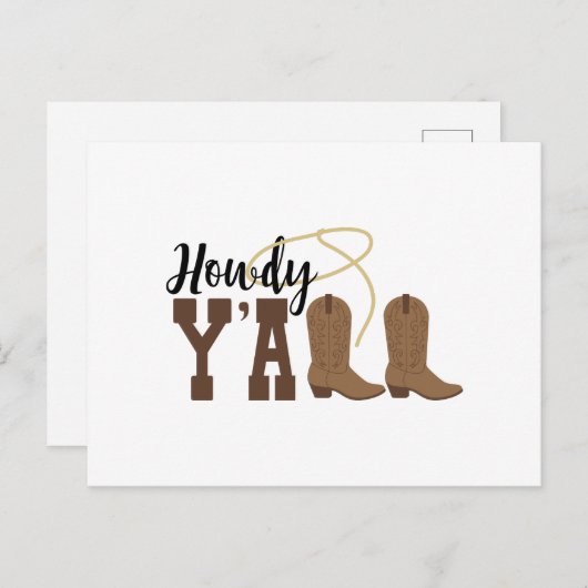 Howdy Y''all Postkarte (Vorne/Hinten)