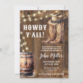 Howdy Y'All Western Geburtstag Cowboy Stiefel und Einladung (Vorderseite)