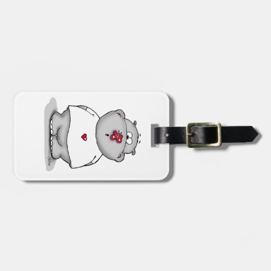 Howie das kleine Flusspferd - Hippopotamus Gepäckanhänger (Vorderseite horizontal)