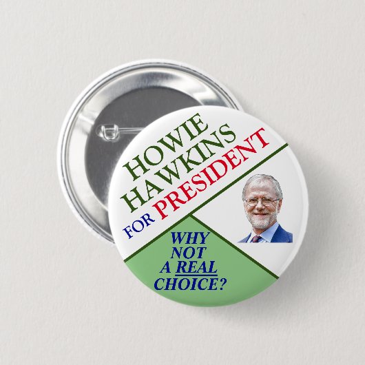 Howie Hawkins für Präsident 2020 Button (Vorne & Hinten)