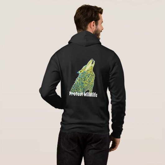 Howing Artic Wolf Naturschutz Hoodie (Schwarz voll)