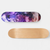 Howl am Mond mit unserem Galaxy Night Sky Wolf Skateboard (Horizontal)