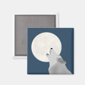 Howl auf dem Mond Square Magnet (Vorderseite/Rückseite)