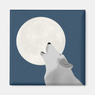 Howl auf dem Mond Square Magnet