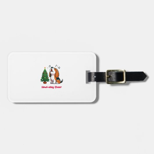 Howl-iday Cheer Beagle mit einem Weihnachtsbaumdes Gepäckanhänger (Vorderseite horizontal)