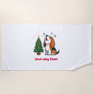 Howl-iday Cheer Beagle mit einem Weihnachtsbaumdes Strandtuch