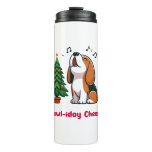 Howl-iday Cheer Beagle mit einem Weihnachtsbaumdes Thermosbecher
