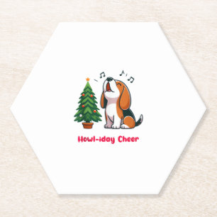 Howl-iday Cheer Beagle mit einem Weihnachtsbaumdes Untersetzer