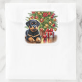 Howl-iday Cheer, Puppy Style! Quadratischer Aufkleber (Tasche)