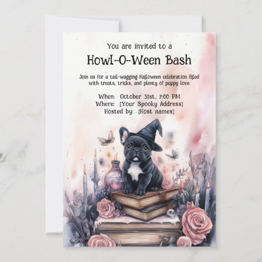 👻 🐶 Howl-O-Ween Bash Einladung (Vorderseite)