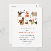 Howl-O-Ween bemalt Hunde Halloween Einladung Post Postkarte (Vorne/Hinten)