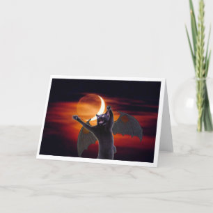 Howl-o-ween Demon Kitteh Karte