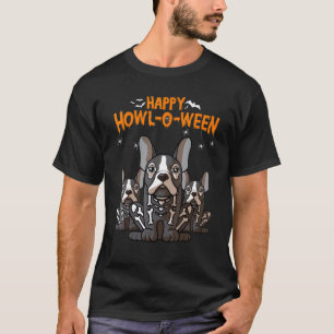 Howl O Ween French Bulldog Hunde Kostüm Halloween T-Shirt