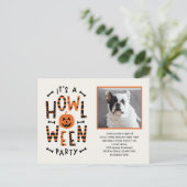 Howl-O-Ween Halloween-Party Einladung Postkarte (Stehend Vorderseite)