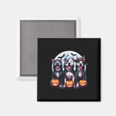 Howl-o-ween Halloween Pitbull Dog Pumpkin Ghost Te Magnet (Vorderseite/Rückseite)