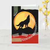 Howl o ween Halloween with Howling Wolf Karte (Gelbe Blume)