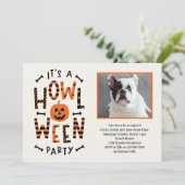 Howl-O-Ween Hund Halloween-Party Einladung (Stehend Vorderseite)