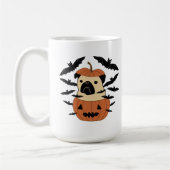 Howl-O-Ween-Mops in einem Jack-O-Lantern mit Flede Kaffeetasse (Links)