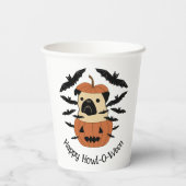 Howl-O-Ween-Mops in einem Jack-O-Lantern mit Flede Pappbecher (Rückseite)