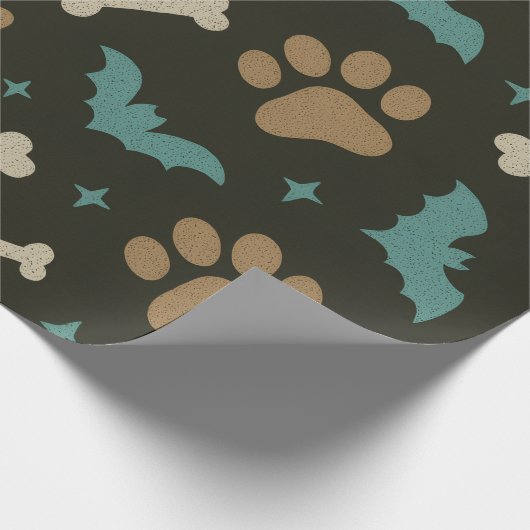 Howl-O-Ween Paws & Bones Collection Geschenkpapier (Ecke)