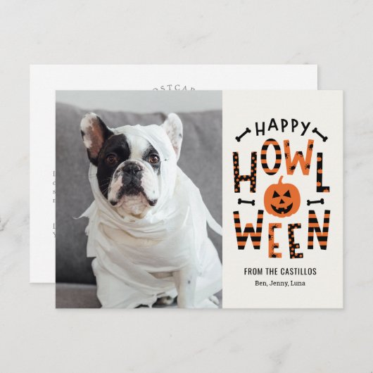 Howl-O-Ween Pet Halloween Fotokarte Postkarte (Vorne/Hinten)